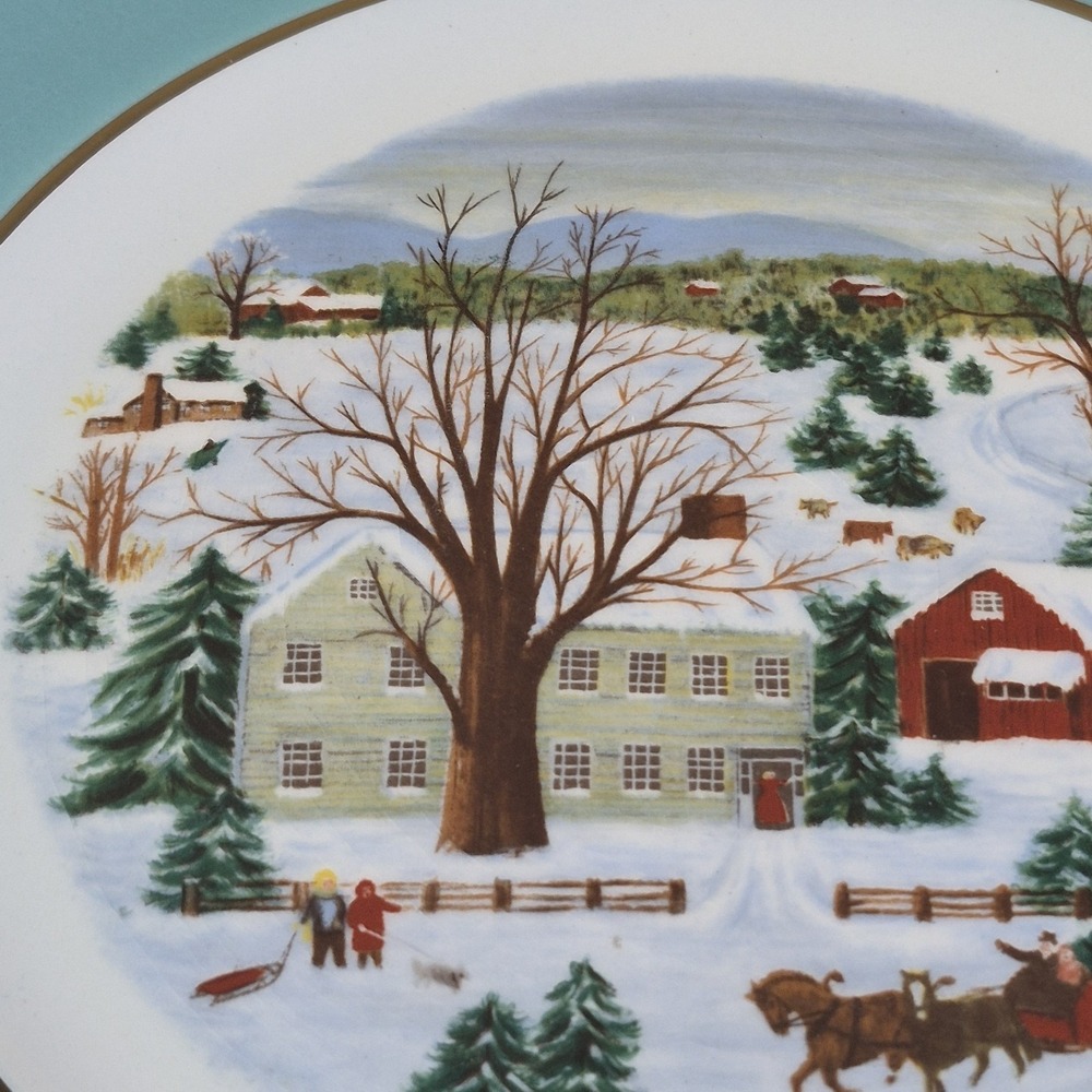 1973 Vintage Avon Christmas Plate "Christmas On The Farm"  First Ed. w/Box - Picture 9 of 16